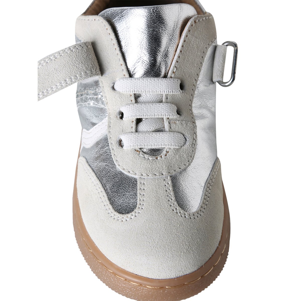 Basket basse cuir argent, VERTBAUDET