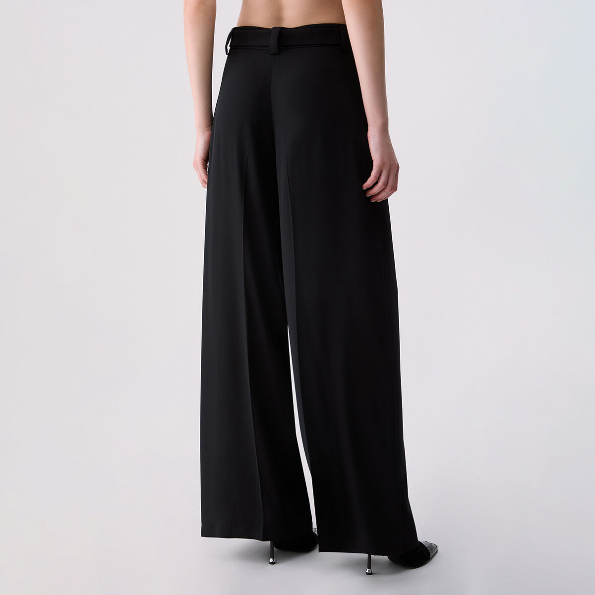 Pantalon wide-leg avec ceinture noir, LIU JO