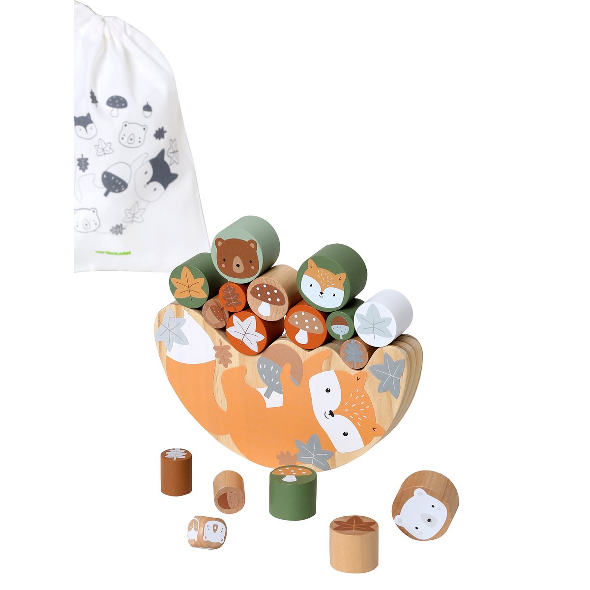 Jeu d'équilibre Renard en bois orange, VERTBAUDET