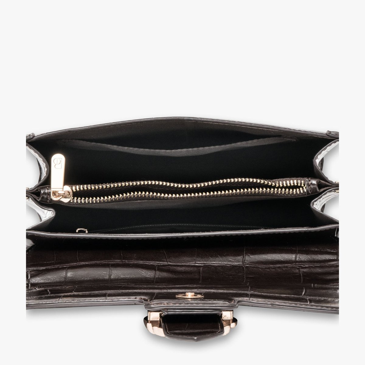 Sac À Main ELISEA crossbody boucle serpent marron fonce, BOCAGE