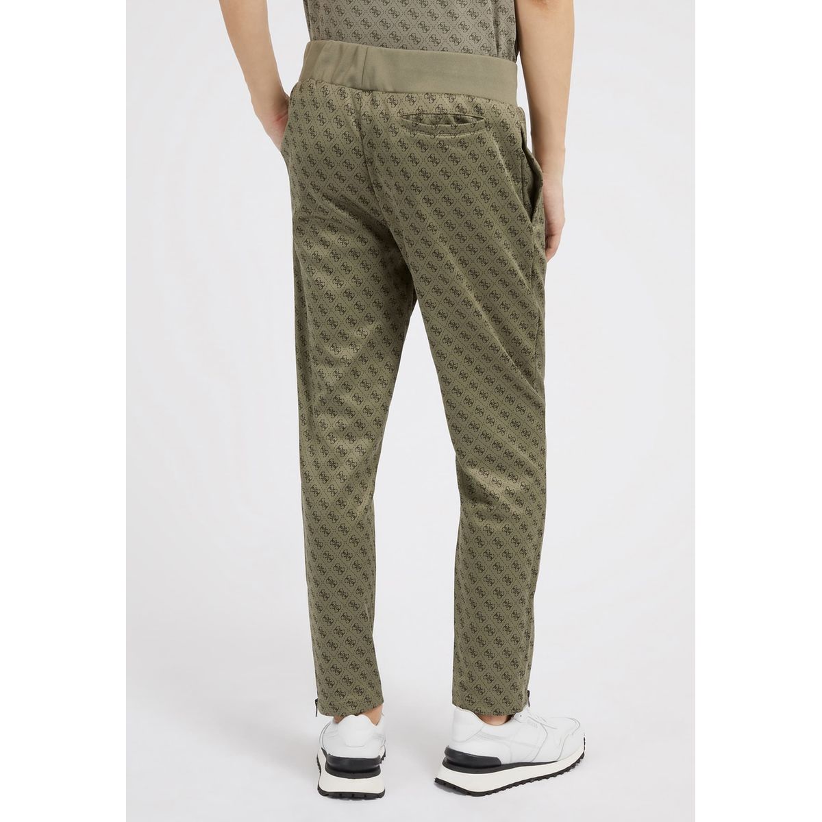 Pantalon Jogging Logo All-Over vert multi, GUESS