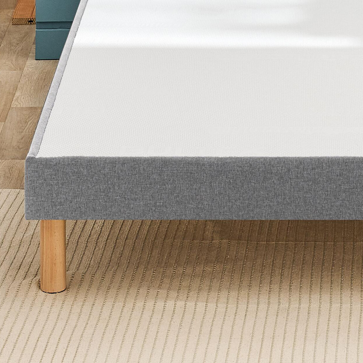 Sommier tapissier à lattes confort ferme Vigoroso tramé gris clair, BULTEX