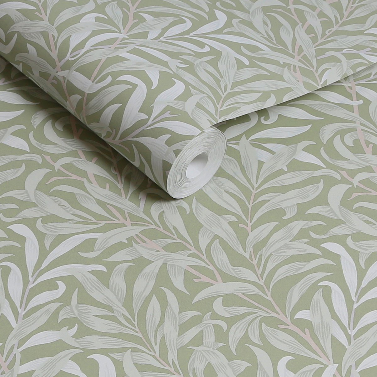 Papier peint Feuillage de saule un matin de printemps vert sauge, beige, WILLIAM MORRIS AT HOME