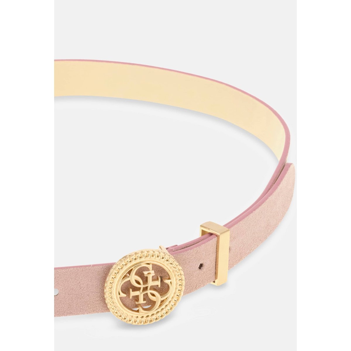 Ceinture 4G En Cuir Véritable rose poudré, GUESS