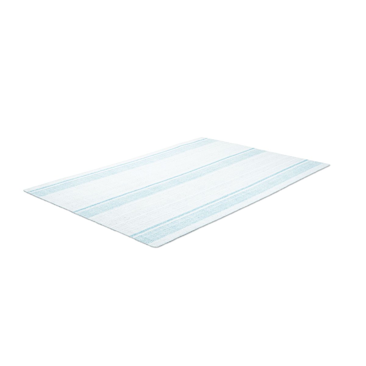 Tapis salon Darwin tissé plat en viscose turquoise, THEKO