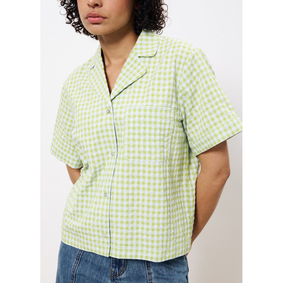 Chemise  en coton ILEA citron vert, FRNCH