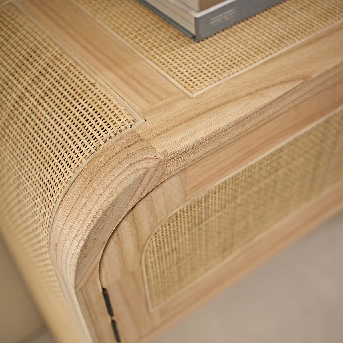 Console en bois massif et cannage 140 cm MAËL naturel, BERAH GETAH