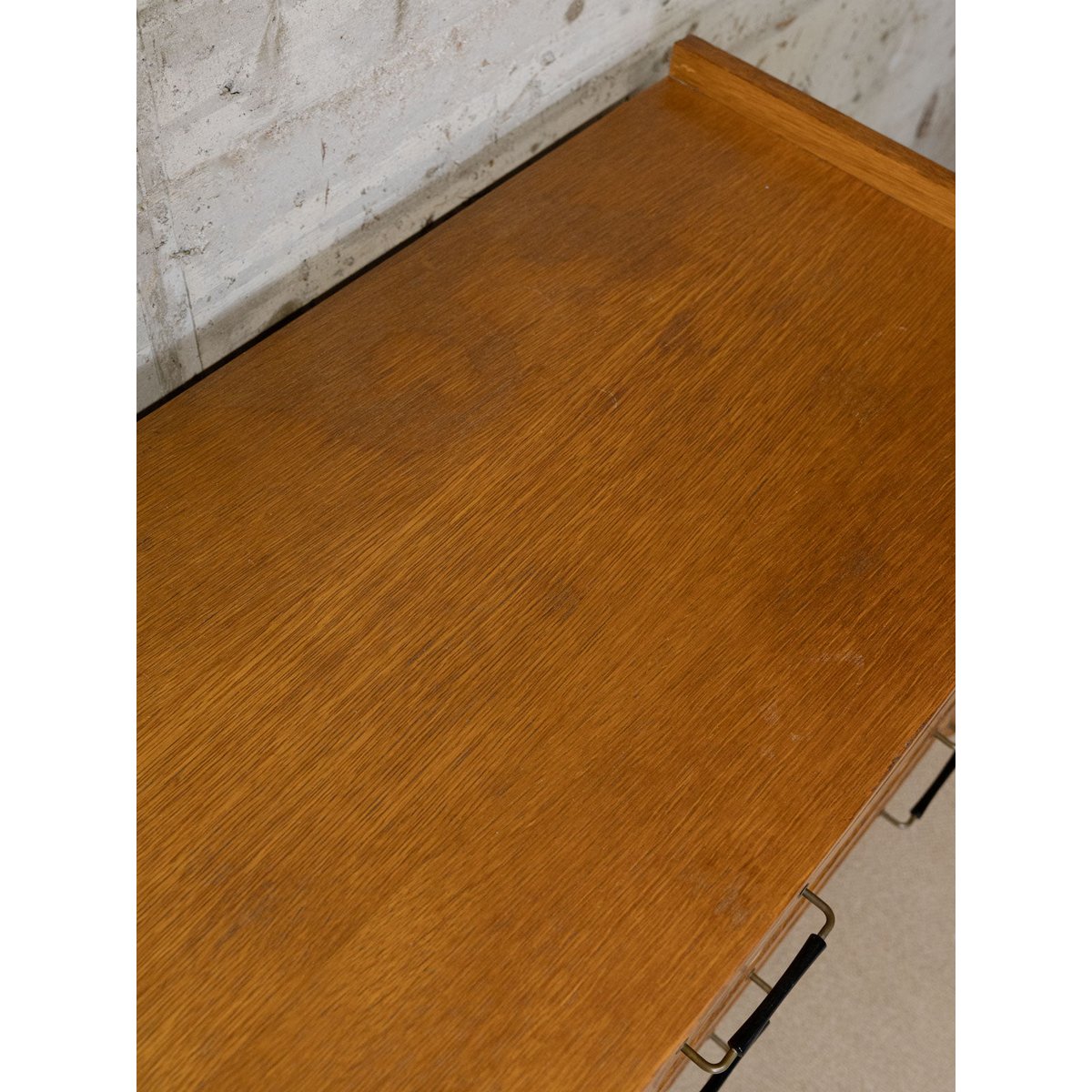 Buffet en bois et rotin Gilbert N°1608 - Bon état bois foncé, DEBONGOUT