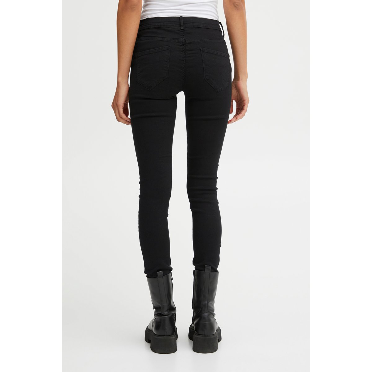 Jeans coupe skinny, taille mi-haute noir, ICHI