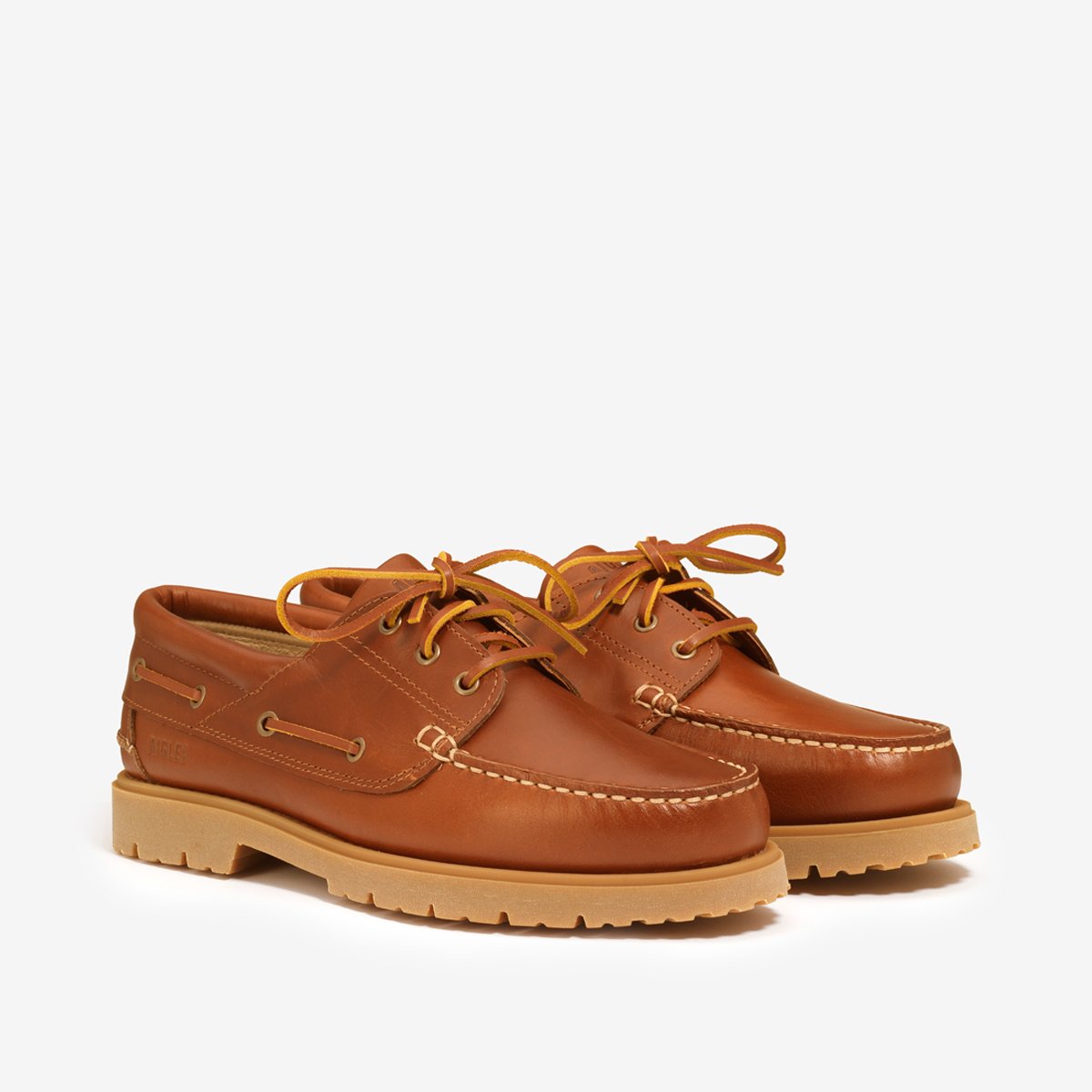 Chaussures bateau en cuir TARMAC marron, AIGLE