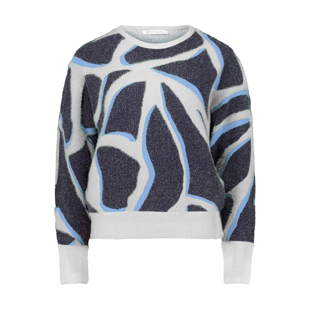 Pull-over en maille à motifs gris/blanc, BETTY & CO