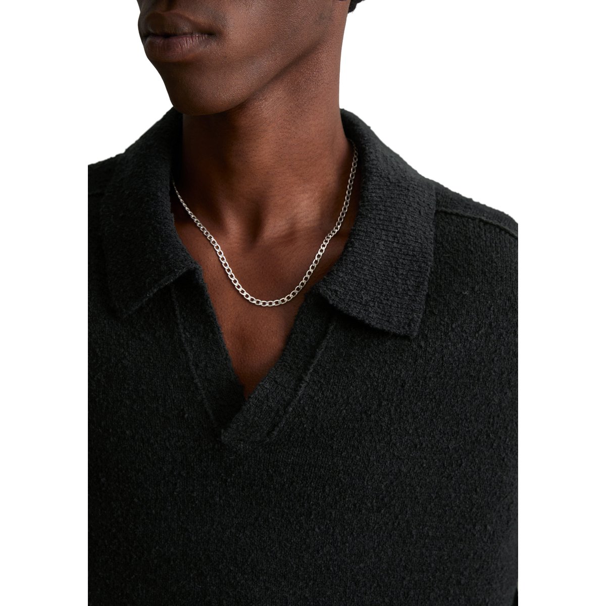 Pull bouclé coupe classique en mélange de coton bio noir, MARC O’POLO DENIM