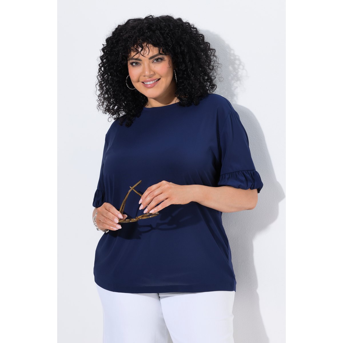 T-shirt oversize, mélange de matières univers, ULLA POPKEN