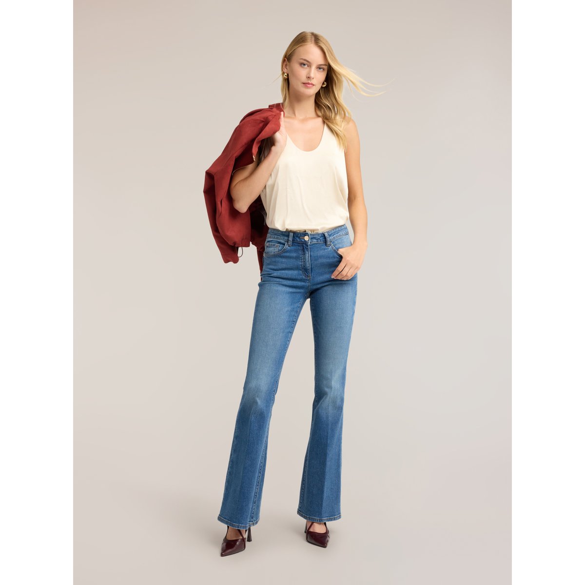 Top à décolleté plongeant blanc, MOTIVI