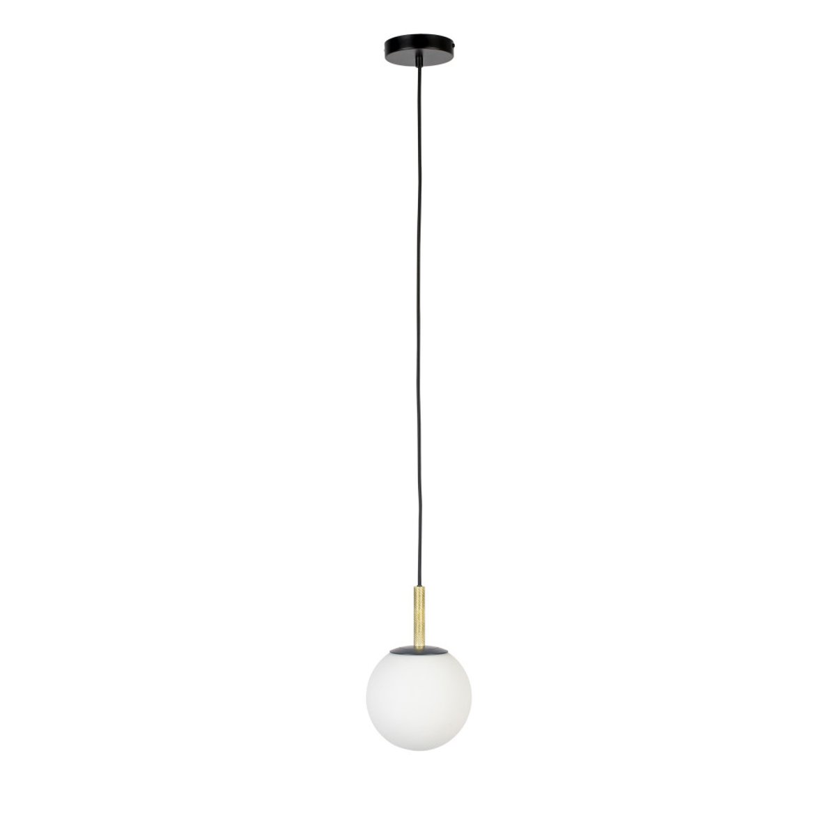 Suspension en verre et métal ø18cm - Orion noir, ZUIVER