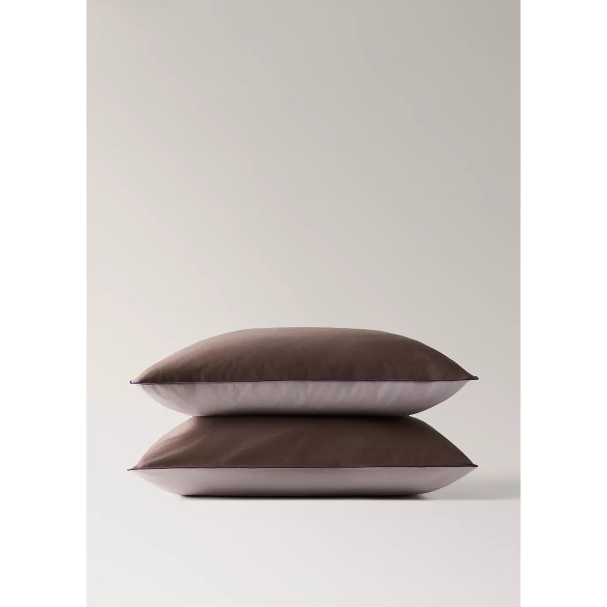 Lot de 2 taies d’oreiller 60 × 60 cm marron, MANGO HOME