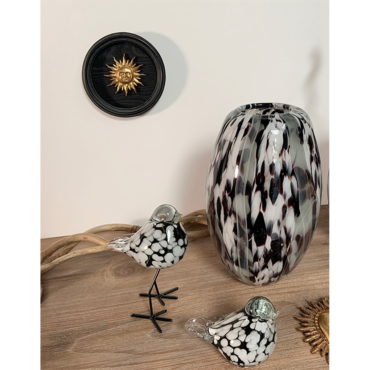 Déco murale soleil 13.5cm noir, EMDE