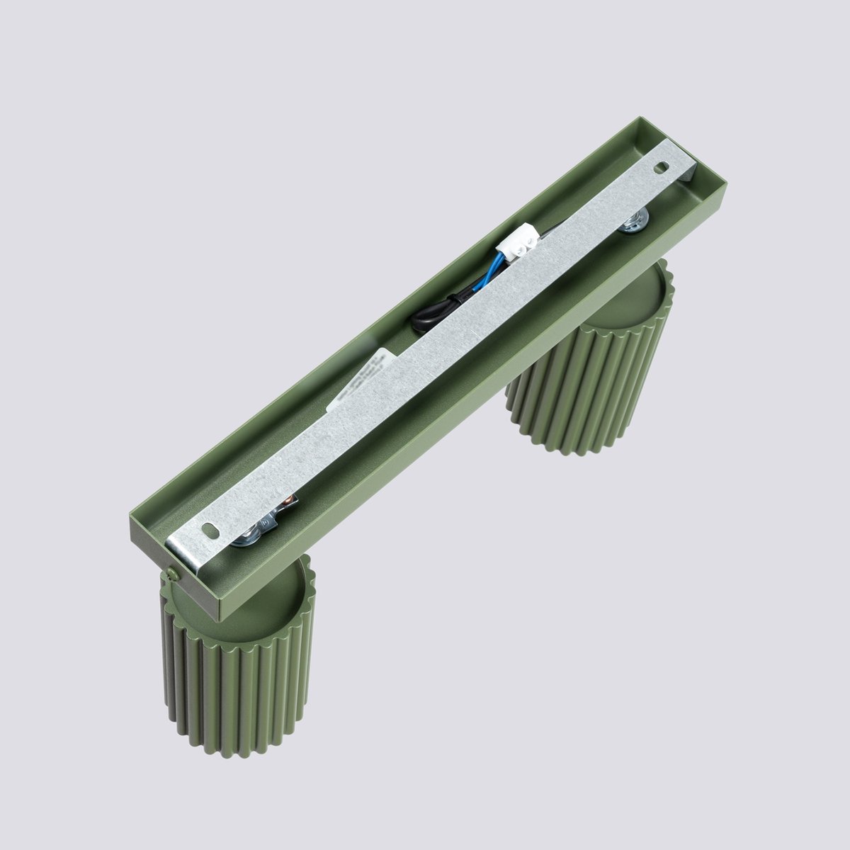 Plafonnier Aluminium Vert Olive GU10 2 Karbon vert, EDEN
