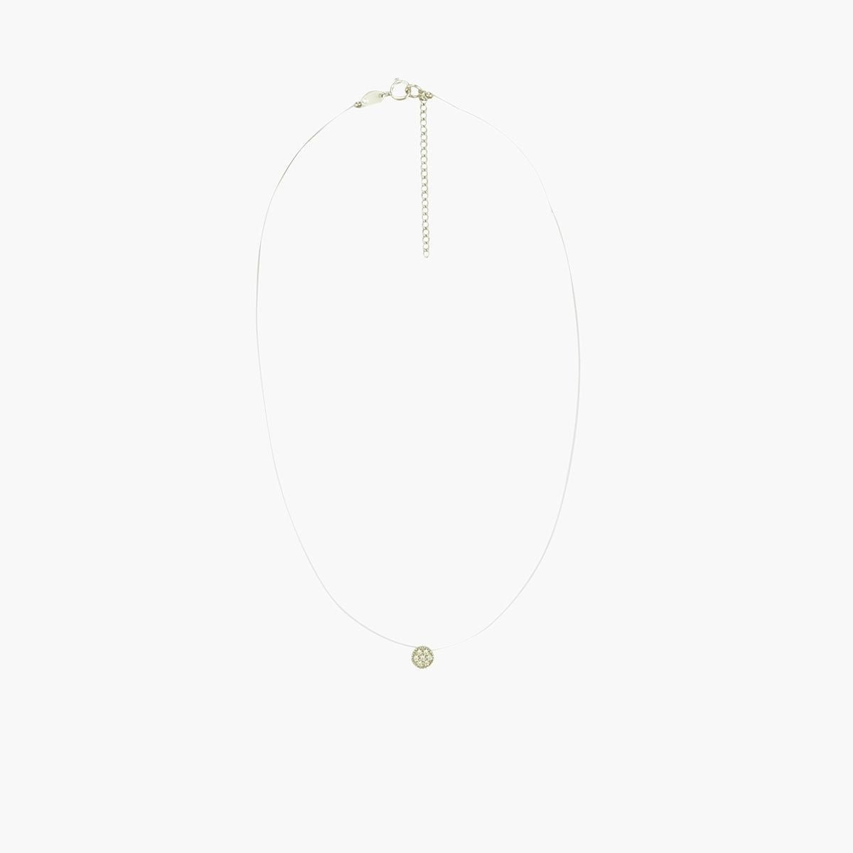 Collier nylon à pendentif de zircon et Argent Garanti 925 argenté, BALABOOSTE