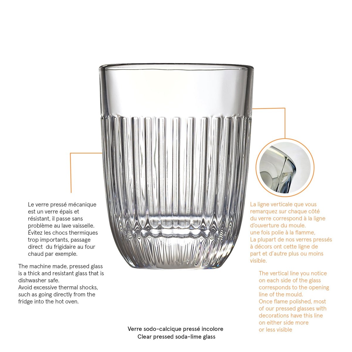Lot de 6 grands verres à eau, OUESSANT transparent, LA ROCHERE