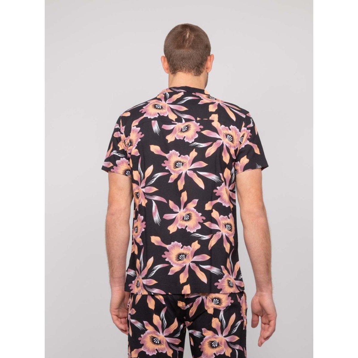 Chemise Fluide Manches Courtes Motifs Daliwai noir, RITCHIE