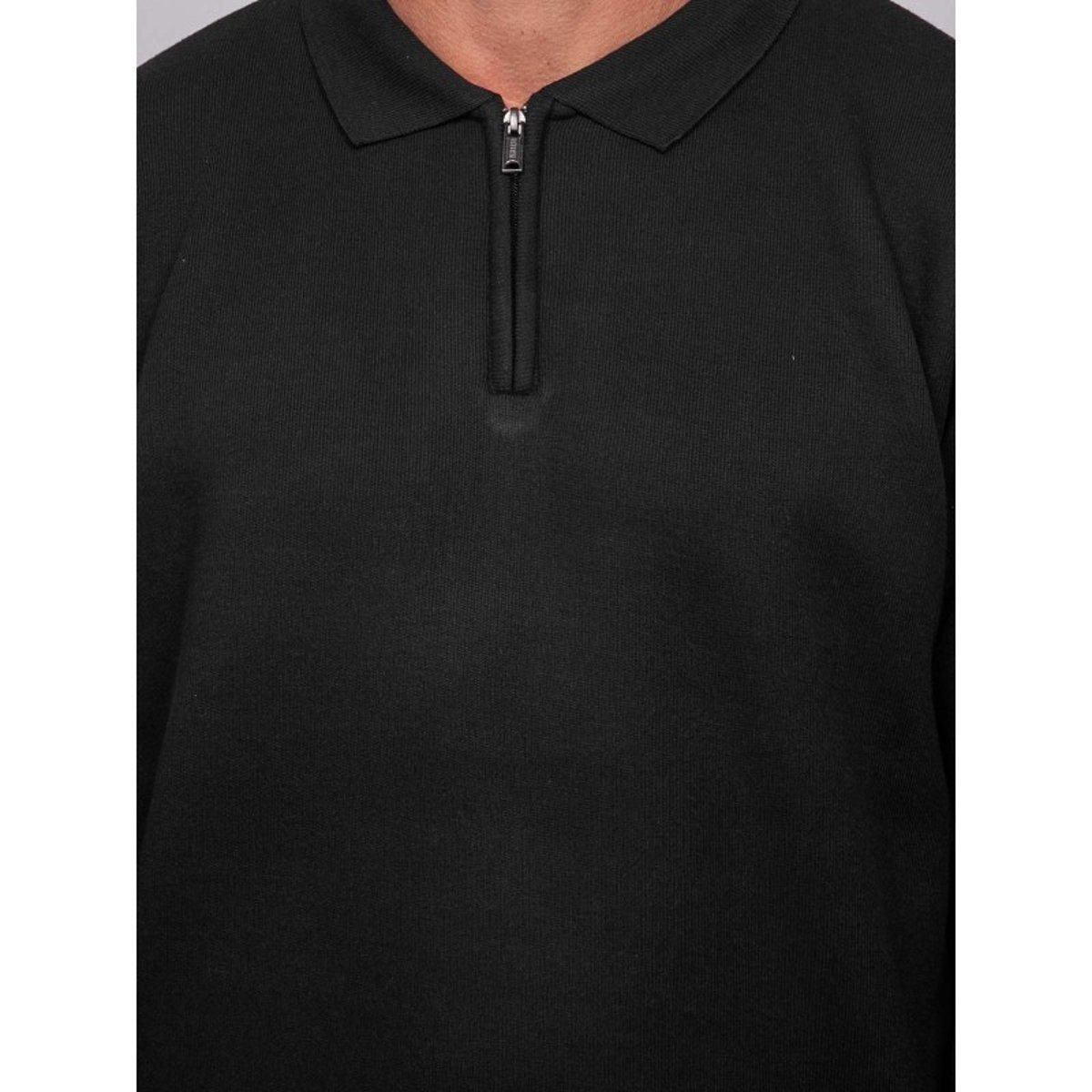 Pull Col Polo Zippé Larmoti noir, RITCHIE