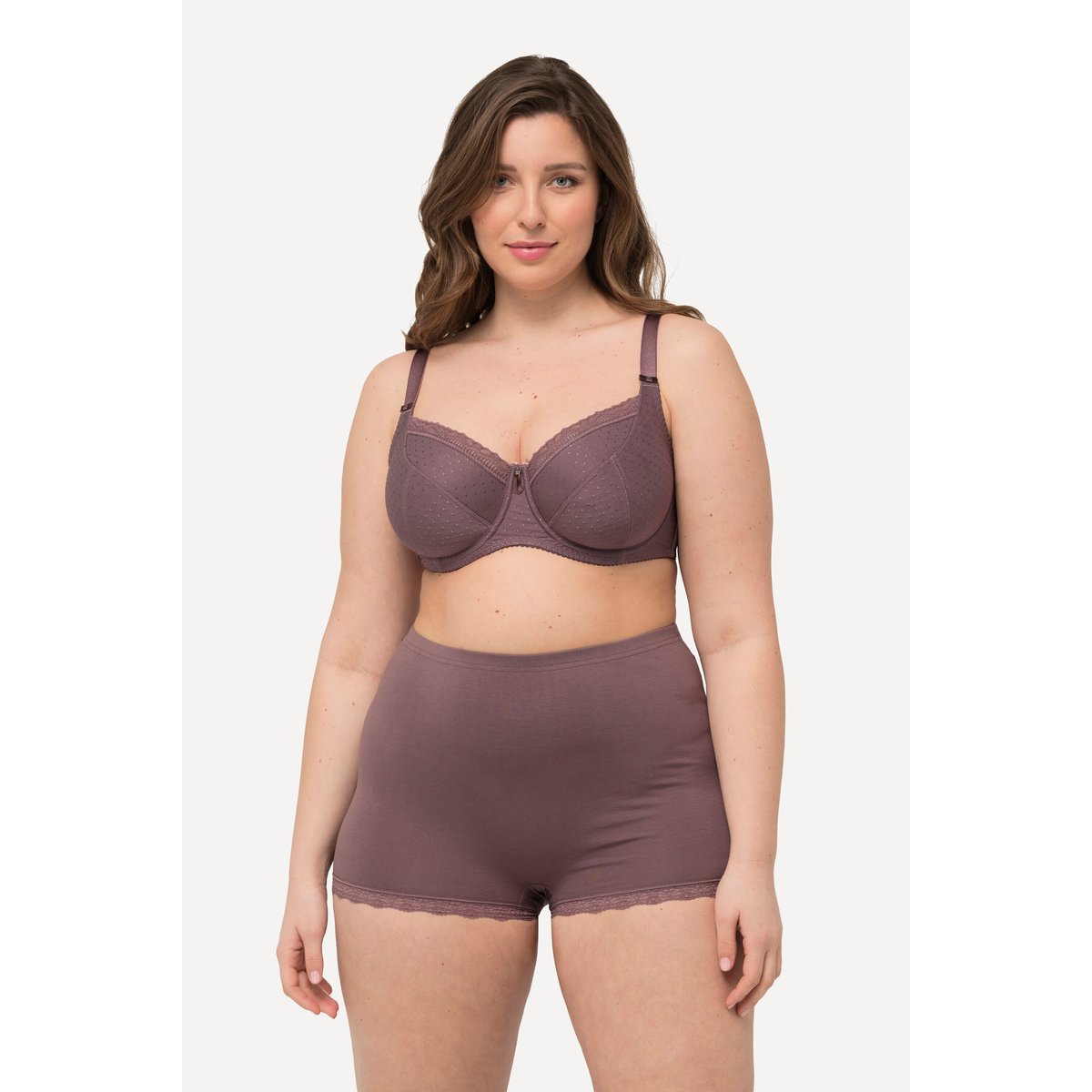 Soutien-gorge à armatures. Motif jacquard. terre, ULLA POPKEN