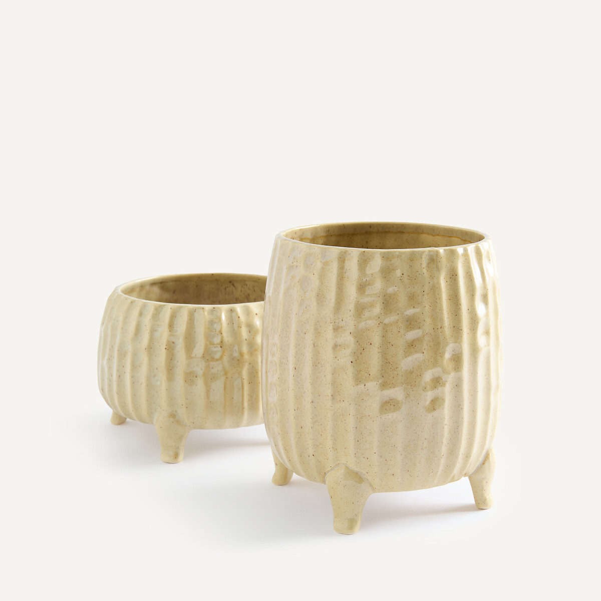 Cache-pot, en céramique brillante, hauteur 18 cm, ZIRA taupe, AM.PM