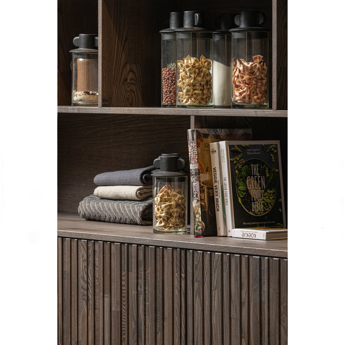 Armoire vitrine GRAVURE brun, WOOOD