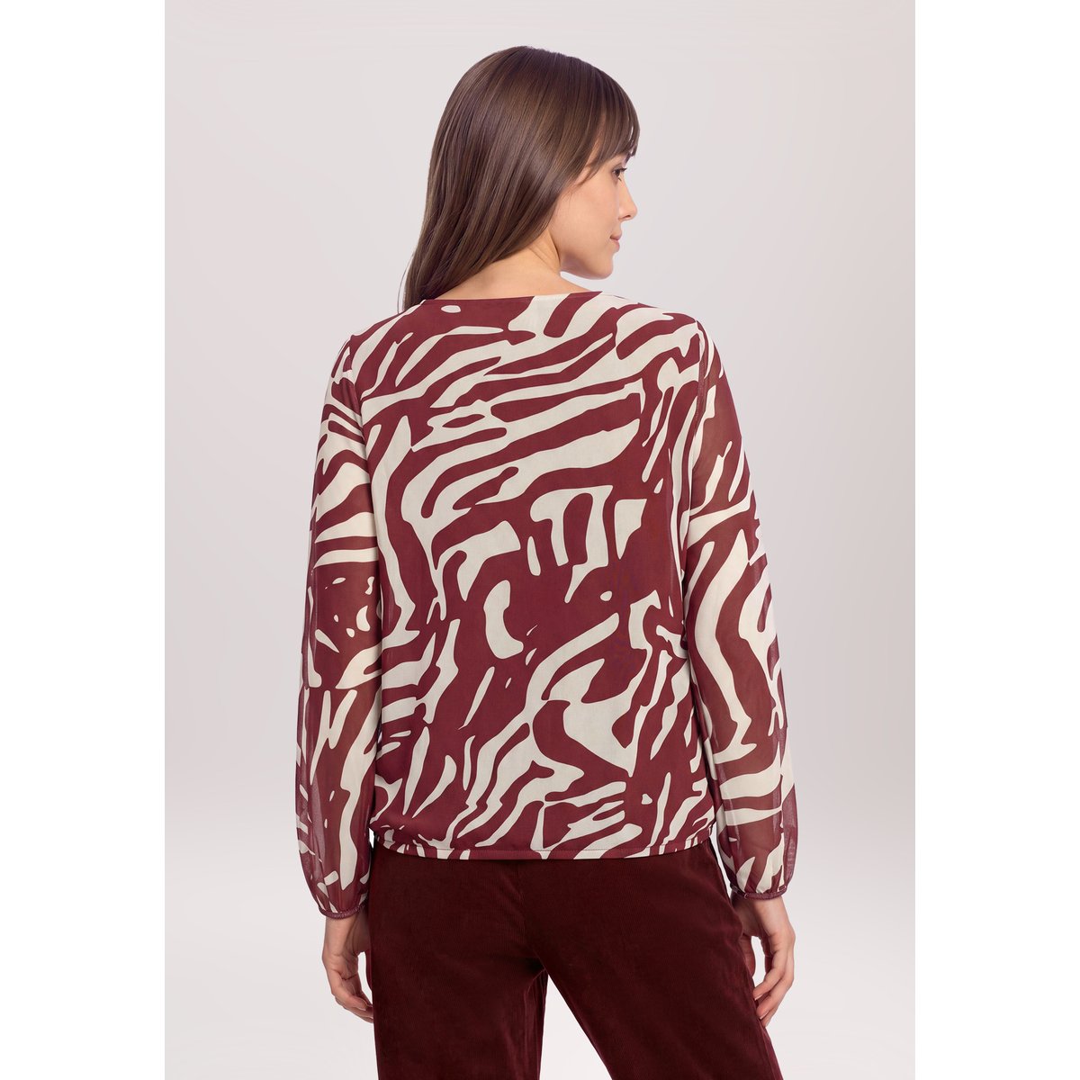 T-shirt en maille à élastique nature/dark red, BETTY & CO