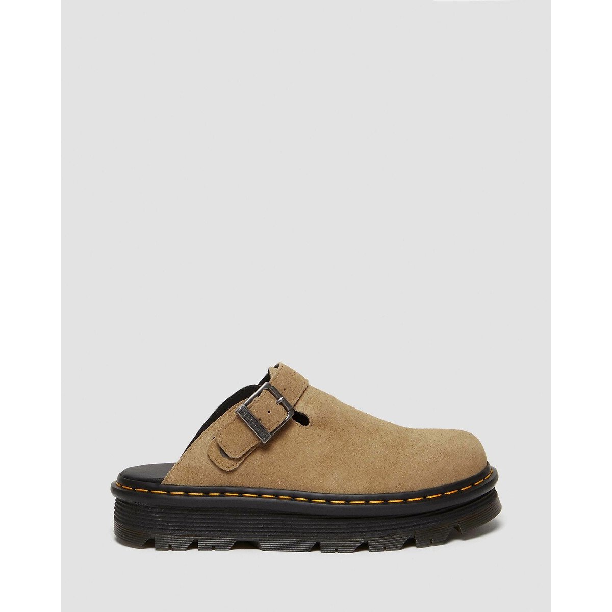 Mules Zebzag fermées en daim tan, DR. MARTENS