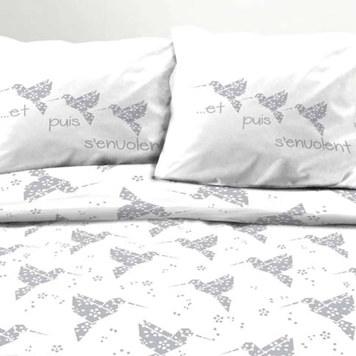 housse de couette avec taie(s) en coton, Origasie blanc, C DESIGN HOME TEXTILE