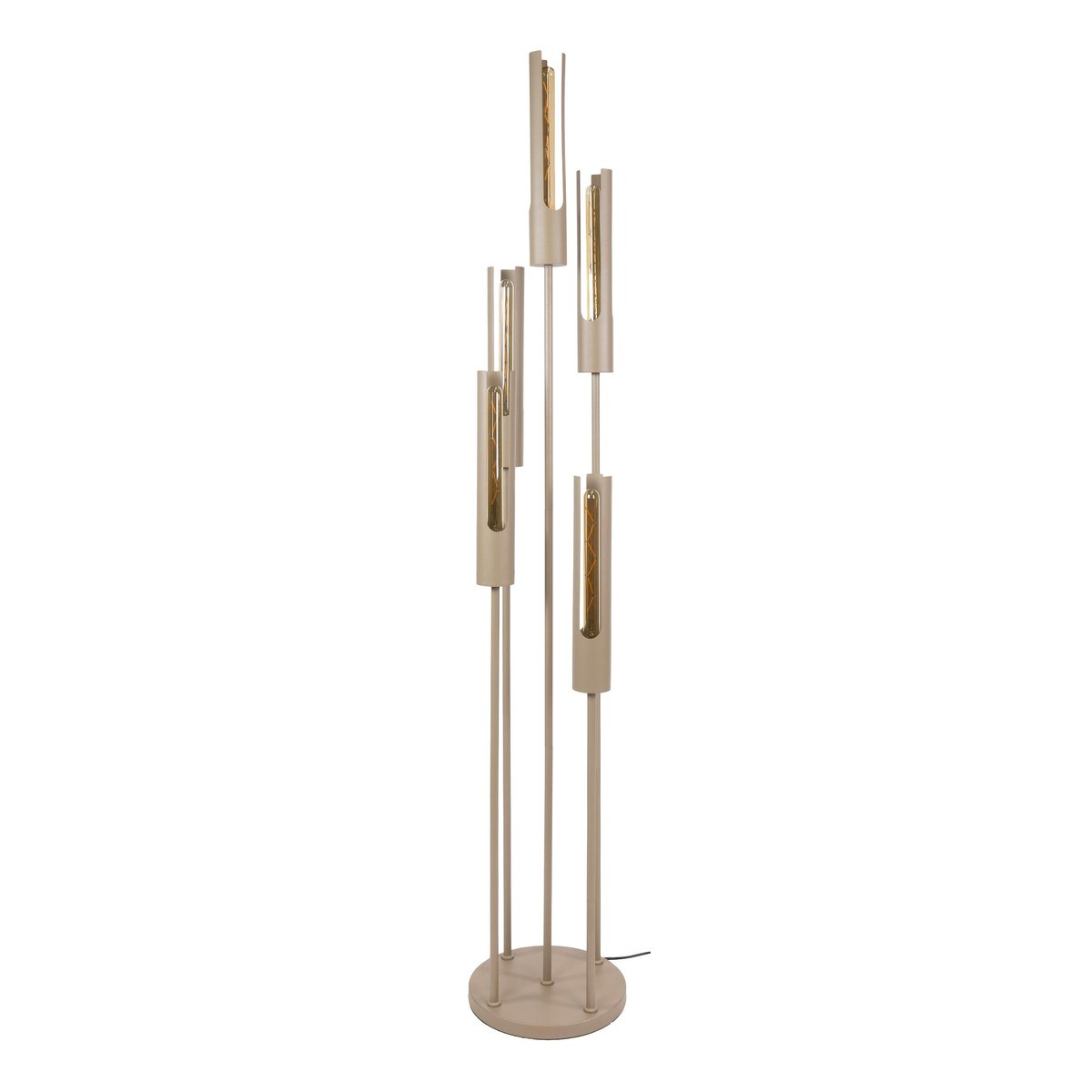 Lampadaire en métal, 5 tubes RALF beige, PIER IMPORT