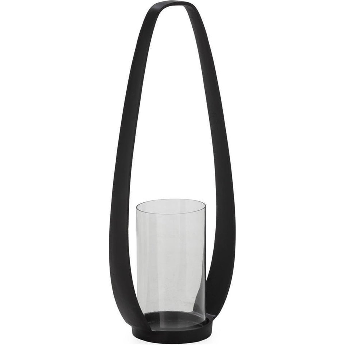 Porte-bougies en métal et verre soufflé bronze noirâtre, RECOLLECTION