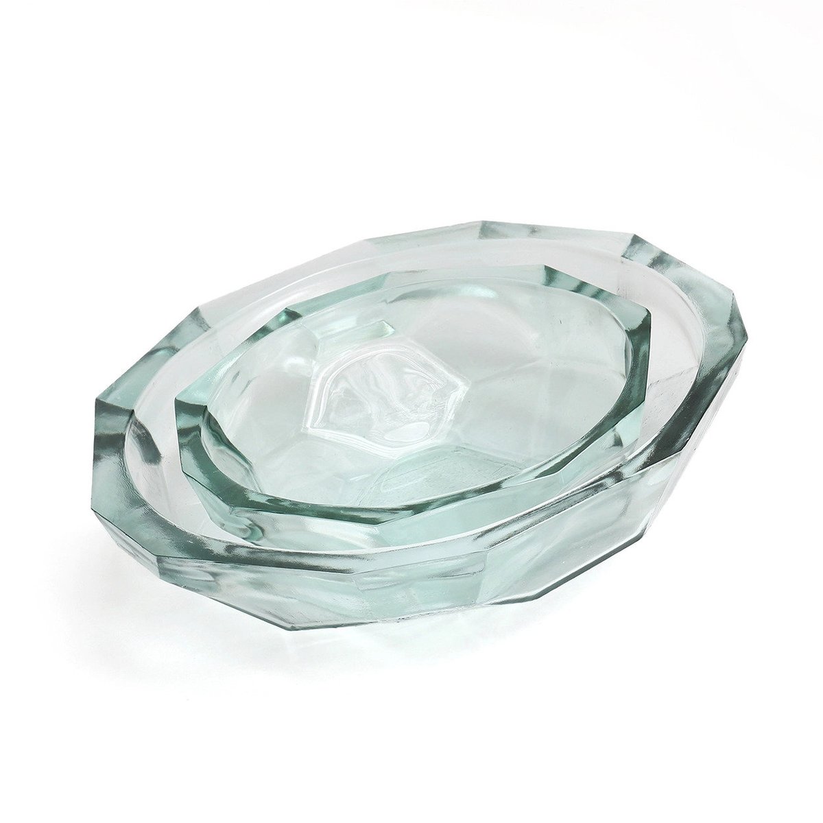 Bol en verre recyclé ORIGAMI bleu, BAZAR BIZAR