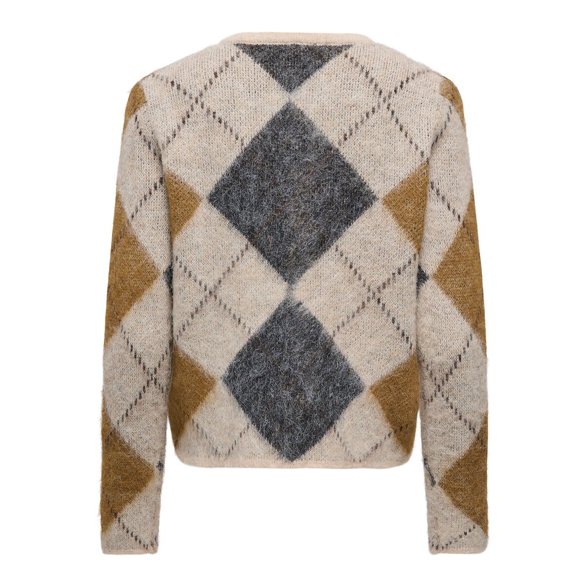 Cárdigan de manga larga con estampado jacquard estampado beige, ONLY