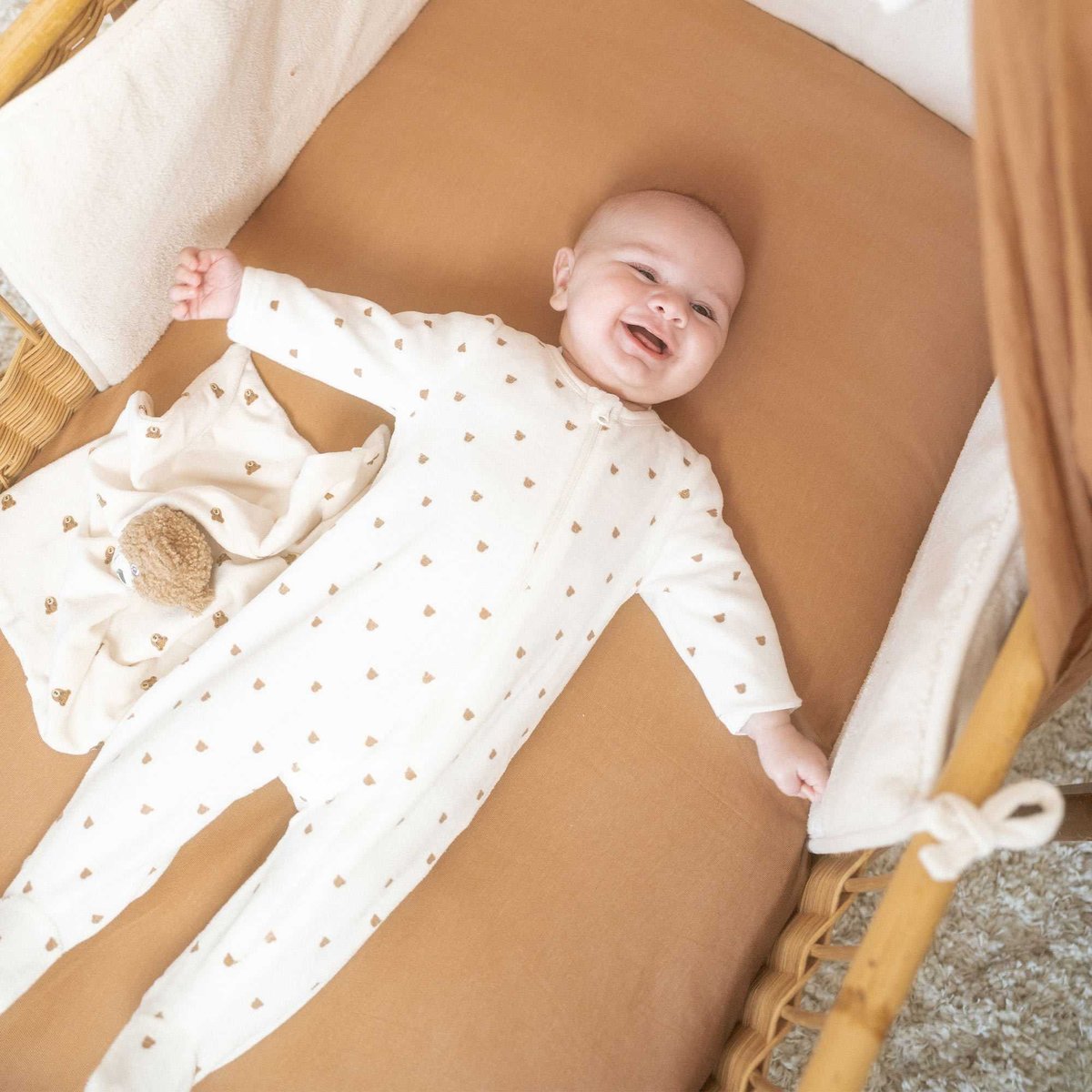 Pyjama bébé en coton - Tête d'ourson crudo, TROIS KILOS SEPT