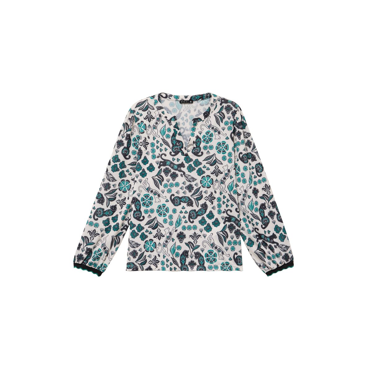 Blouse col tunisien manches longues blanc, BREAL