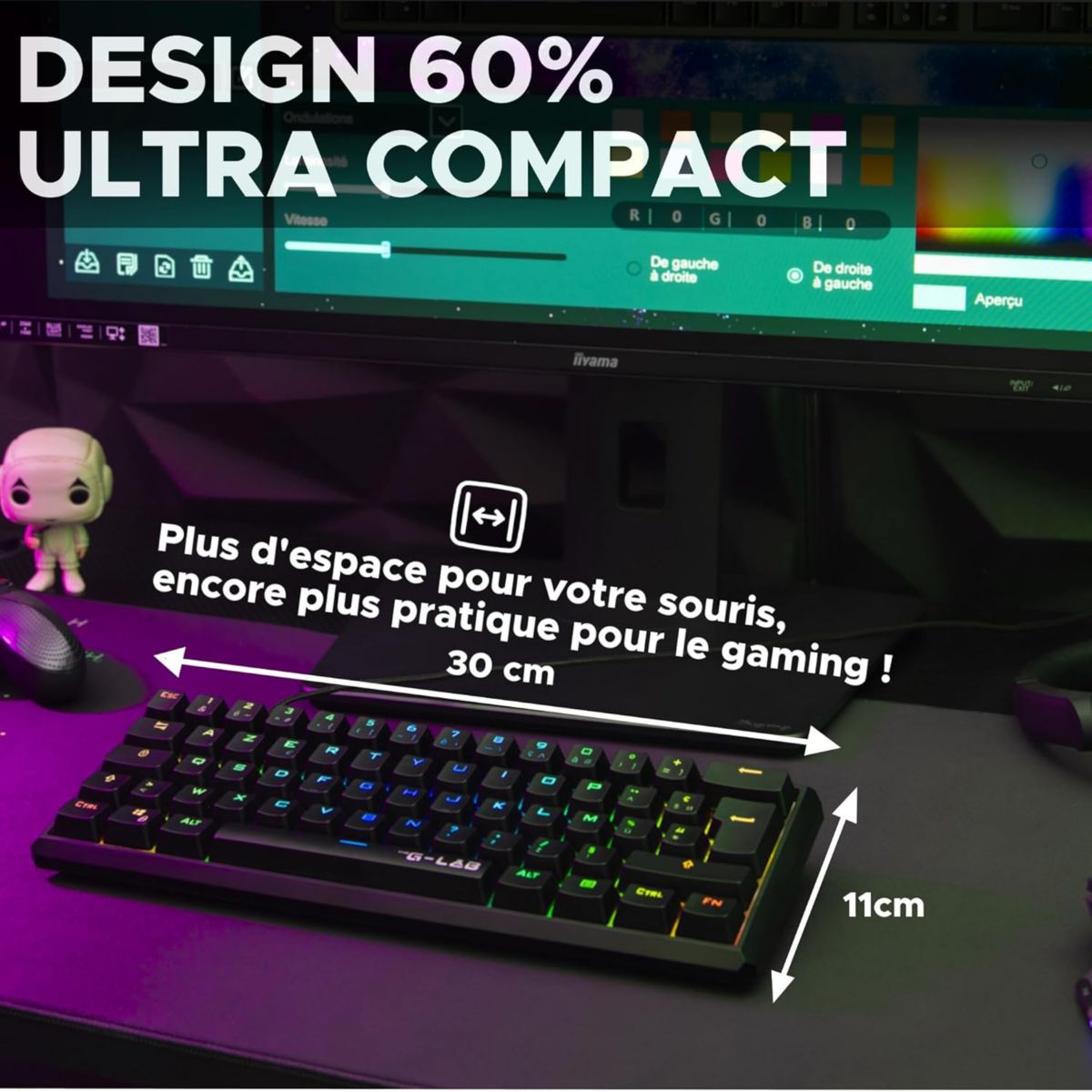 Clavier gamer KEYZ THALL SM FR couleur unique, THE G-LAB