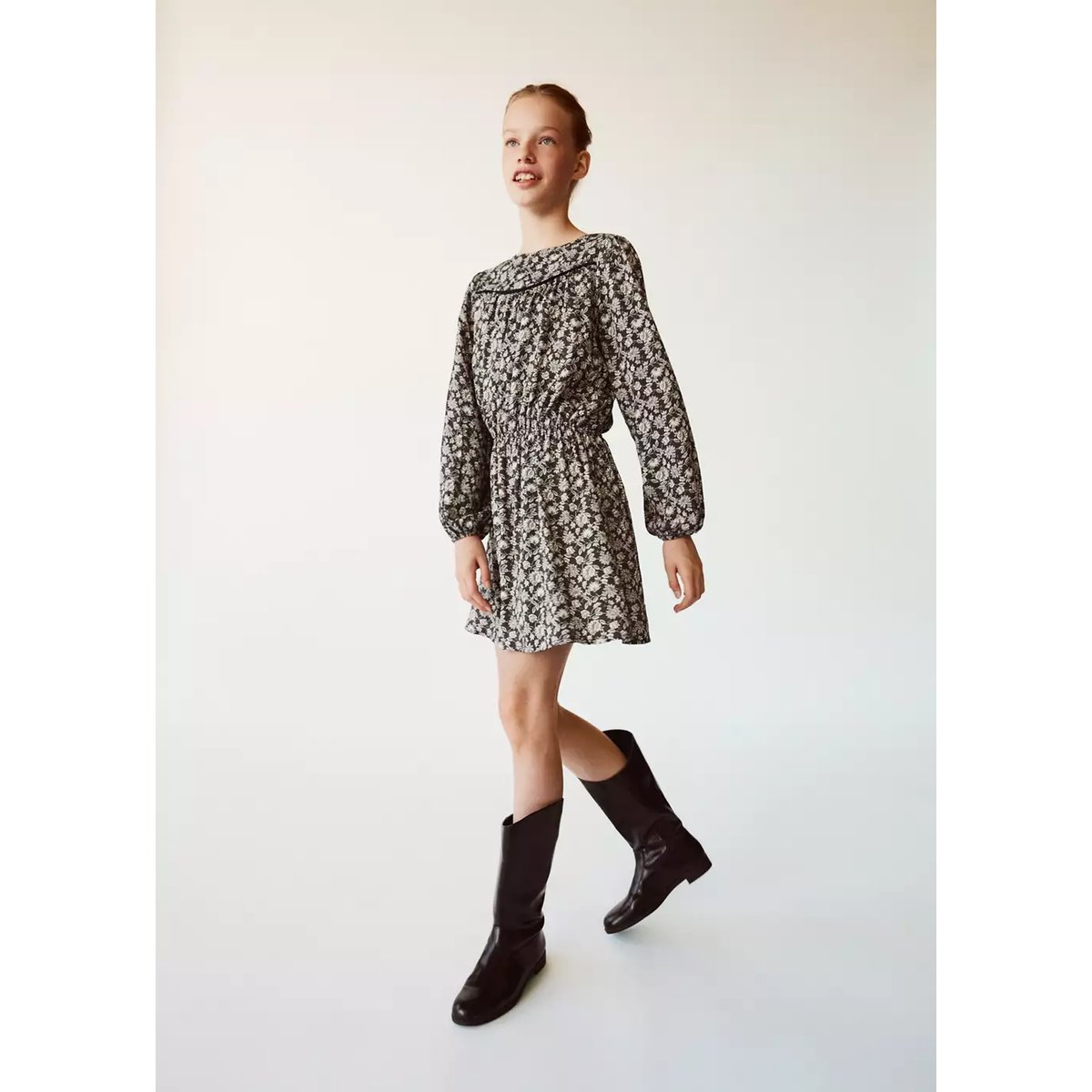 Bottes de cavalière effet cuir noir, MANGO KIDS
