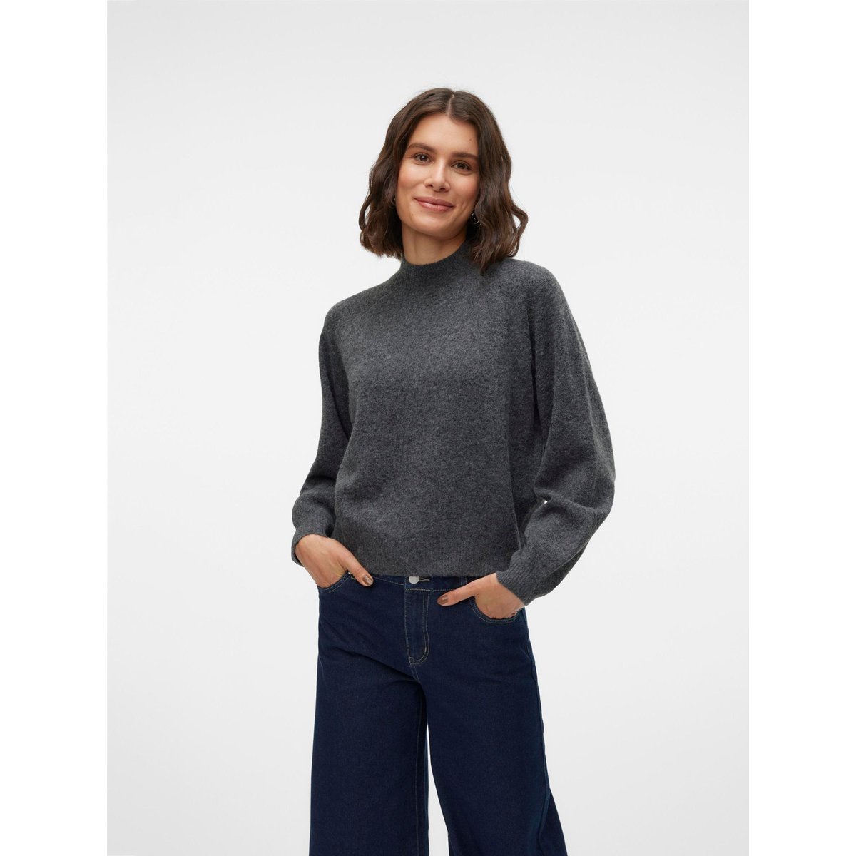 Pull En Maille dark grey melange, VERO MODA
