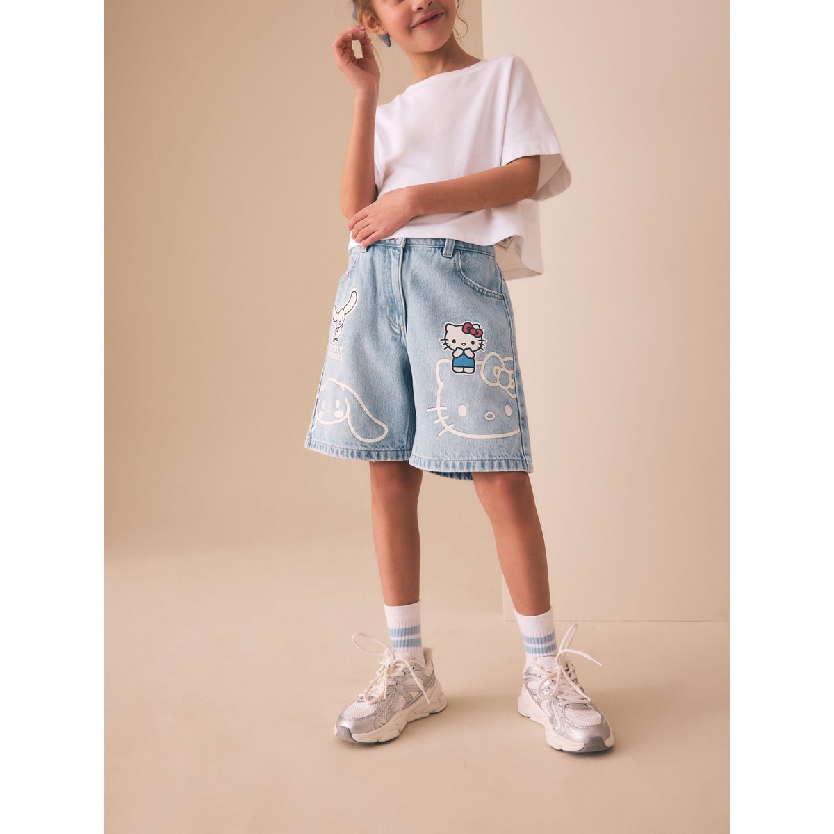 Short denim bleu clair hello kitty, NEXT