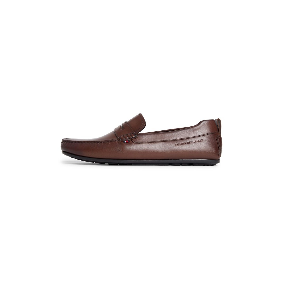 Mocassins en cuir marron foncé, TOMMY HILFIGER