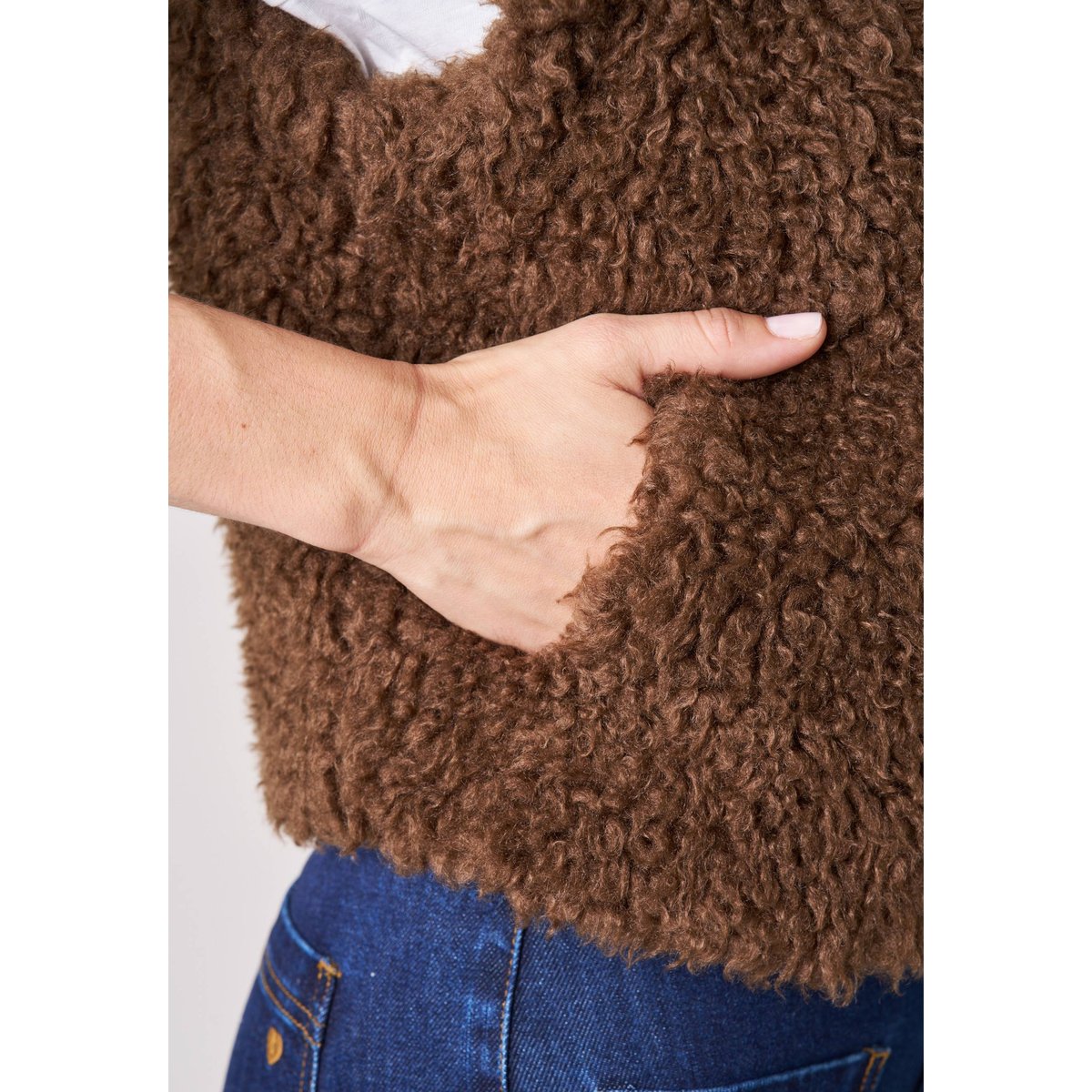 Gilet sans manches femme VAELINA light brown, DEELUXE