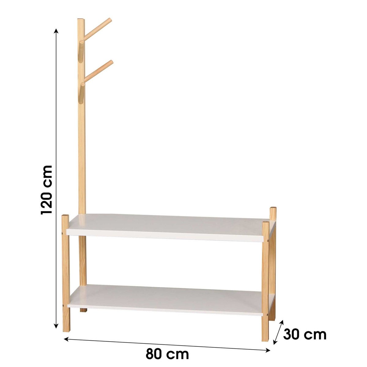 Portemanteau + Rangement Chaussures pour Enfant blanc, WADIGA