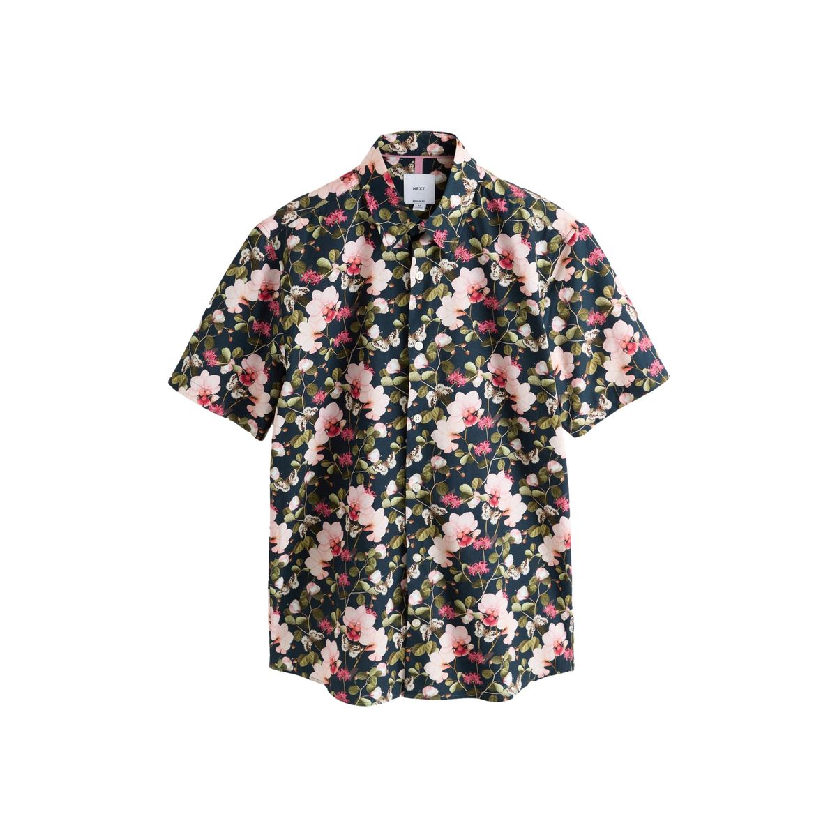 Chemise manches courtes imprimée kew garden bleu marine/imprimé floral rose, NEXT