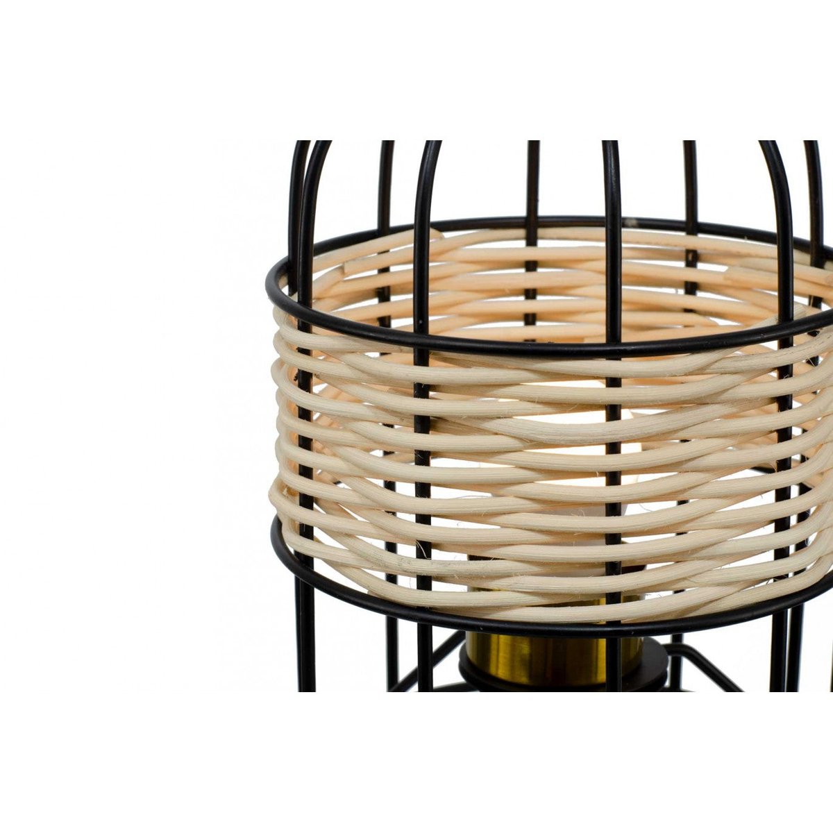 Lampe à poser tactile en métal et rotin, NUSSIM naturel, C-CREATION