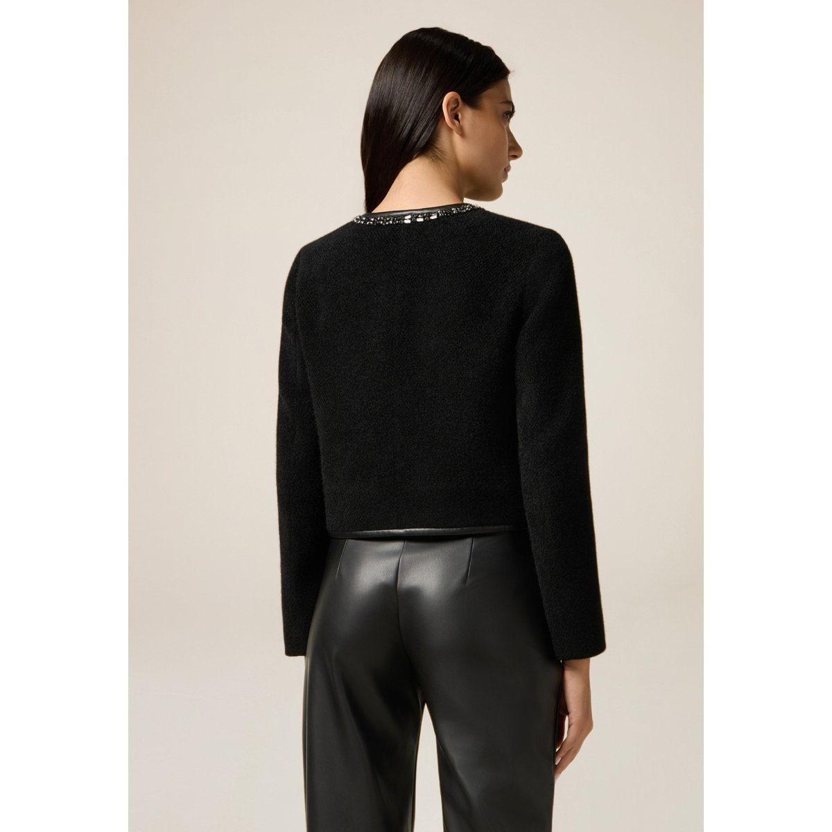 Veste courte avec pierres noir, OLTRE
