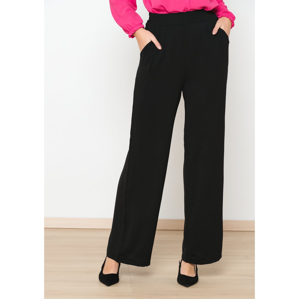 Pantalon large fluide noir, LOLALIZA
