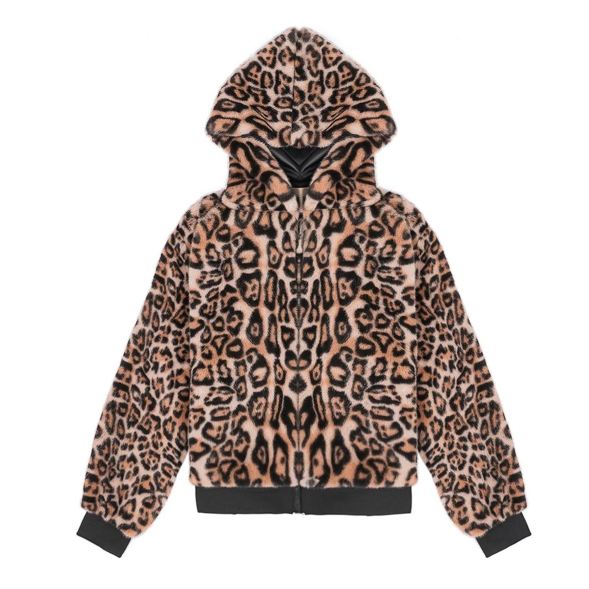 Veste à capuche motif léopard PAYTON marron, WILD